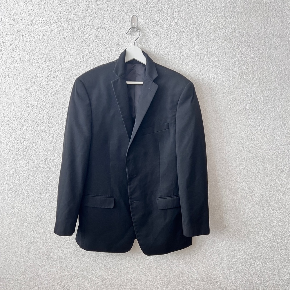 Van Heusen Black Suit Collared Blazer Coat Jacket 40R